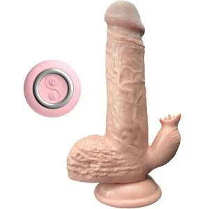 Realistischer Vibrator & Stoßdildo mit Zungenstimulator 19 cm von Armony Vibrators kaufen | Fesselliebe