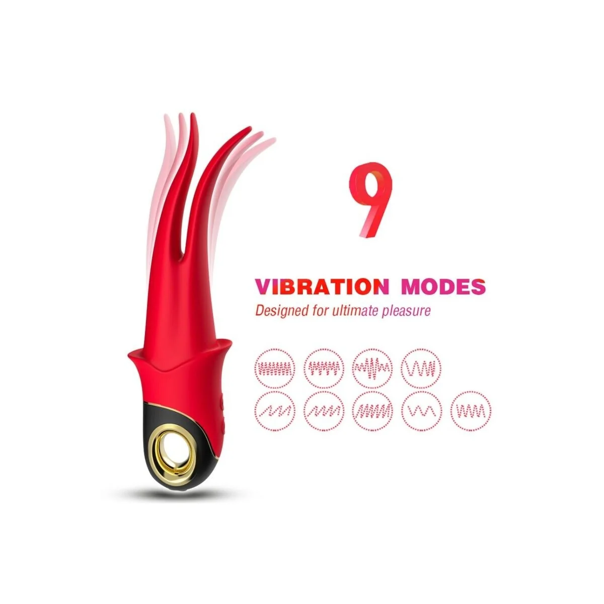 Shadow Vibrator Doppelkopf Teasing Rot von Armony Vibrators kaufen | Fesselliebe