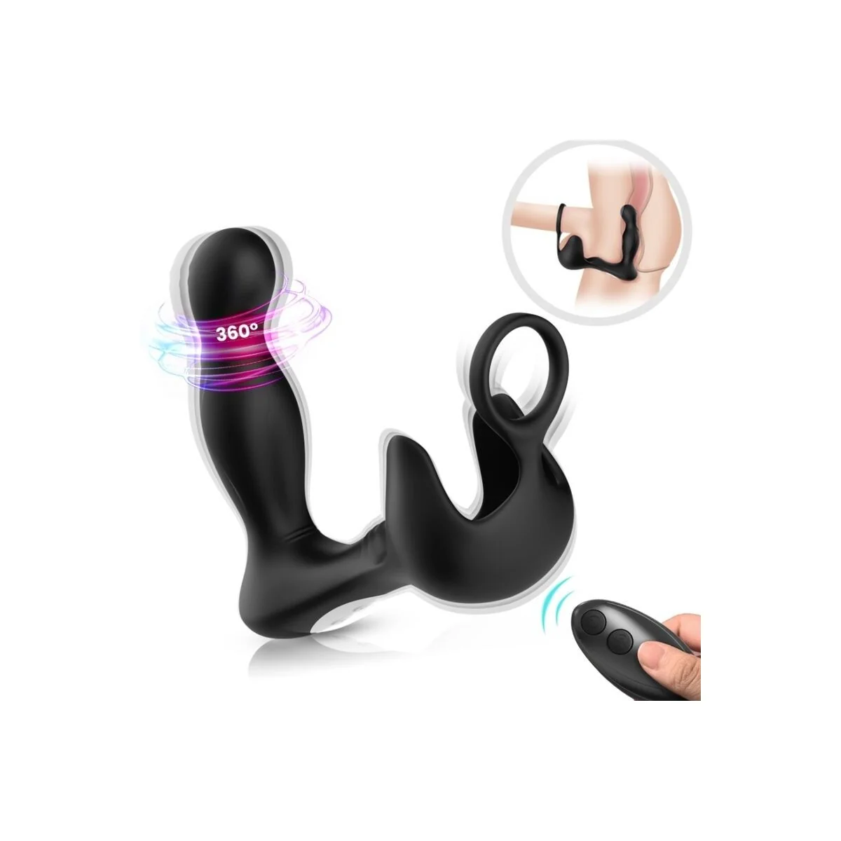 Surround Vibrator Anal & Stimulator Hoden & Ring mit Fernbedienung Schwarz von Armony For Him kaufen | Fesselliebe