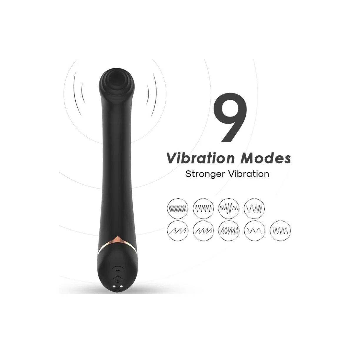Vibrator Faltkopf Silikon Schwarz von Armony Vibrators kaufen | Fesselliebe