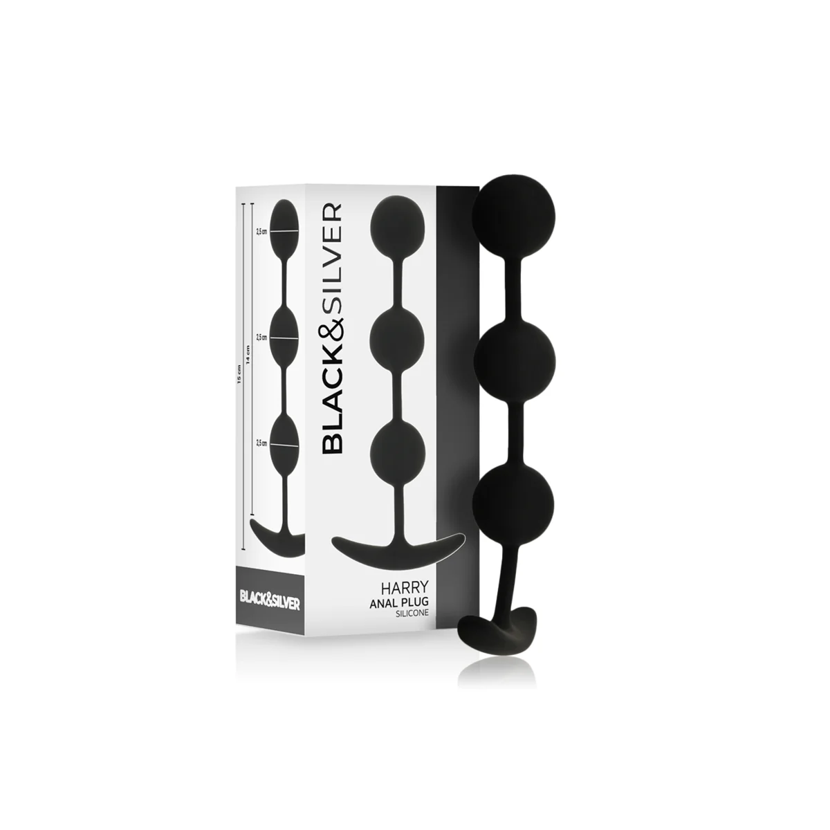 Harry Anal-Rosenkranz 3 Silikonkugeln 14 cm von Black&Silver kaufen | Fesselliebe