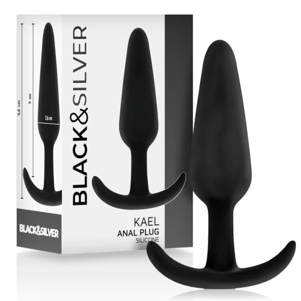 Kael Silikon Analplug mit Mittlerem Griff von Black&Silver kaufen | Fesselliebe