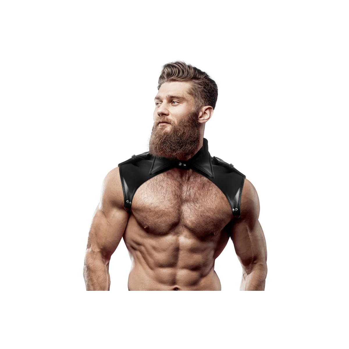 Herrenbrigade Verstellbarer Halsharness aus Ökoleder von Fetish Submissive Attitude kaufen | Fesselliebe