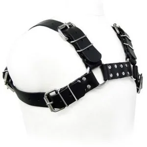 Schwarzes Bulldog-Geschirr von Leather Body kaufen | Fesselliebe
