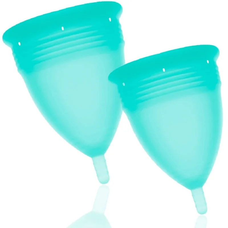 Fda Silikon-Menstrualcup Packungsgrösse S + L Aquamarine von Stercup kaufen | Fesselliebe