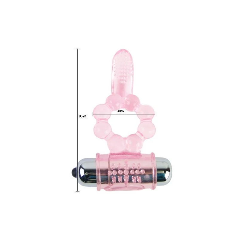 Silikonring 10 Zungenrhythmen mit Rosa Vibration von Baile For Him kaufen | Fesselliebe