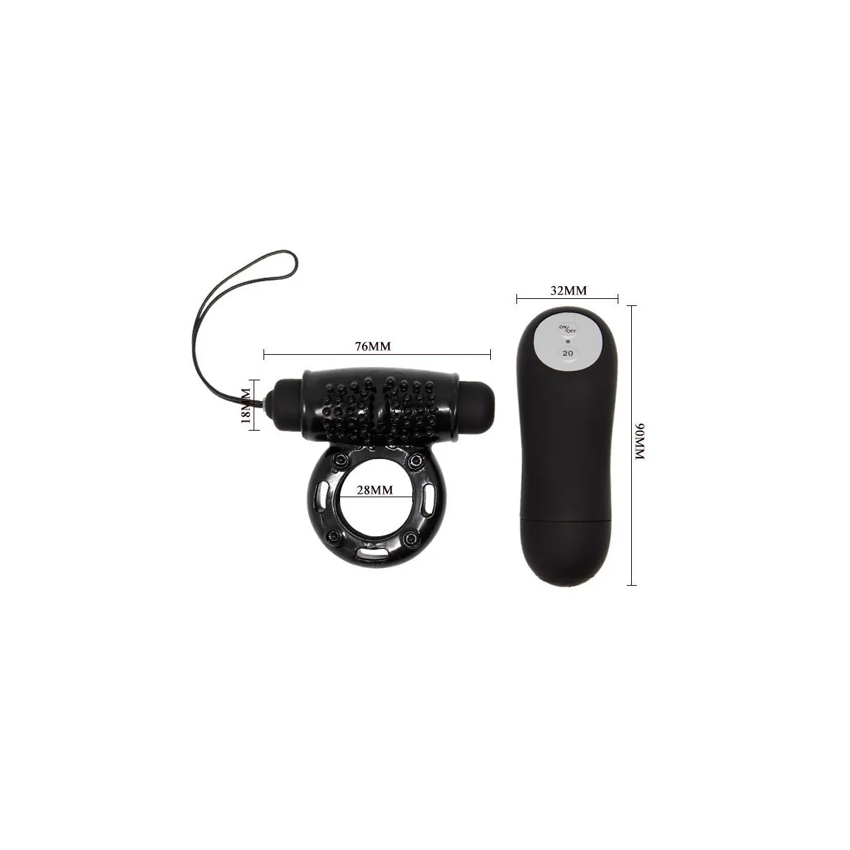 Ring mit Fernbedienung Schwarz 20v von Baile For Him kaufen | Fesselliebe