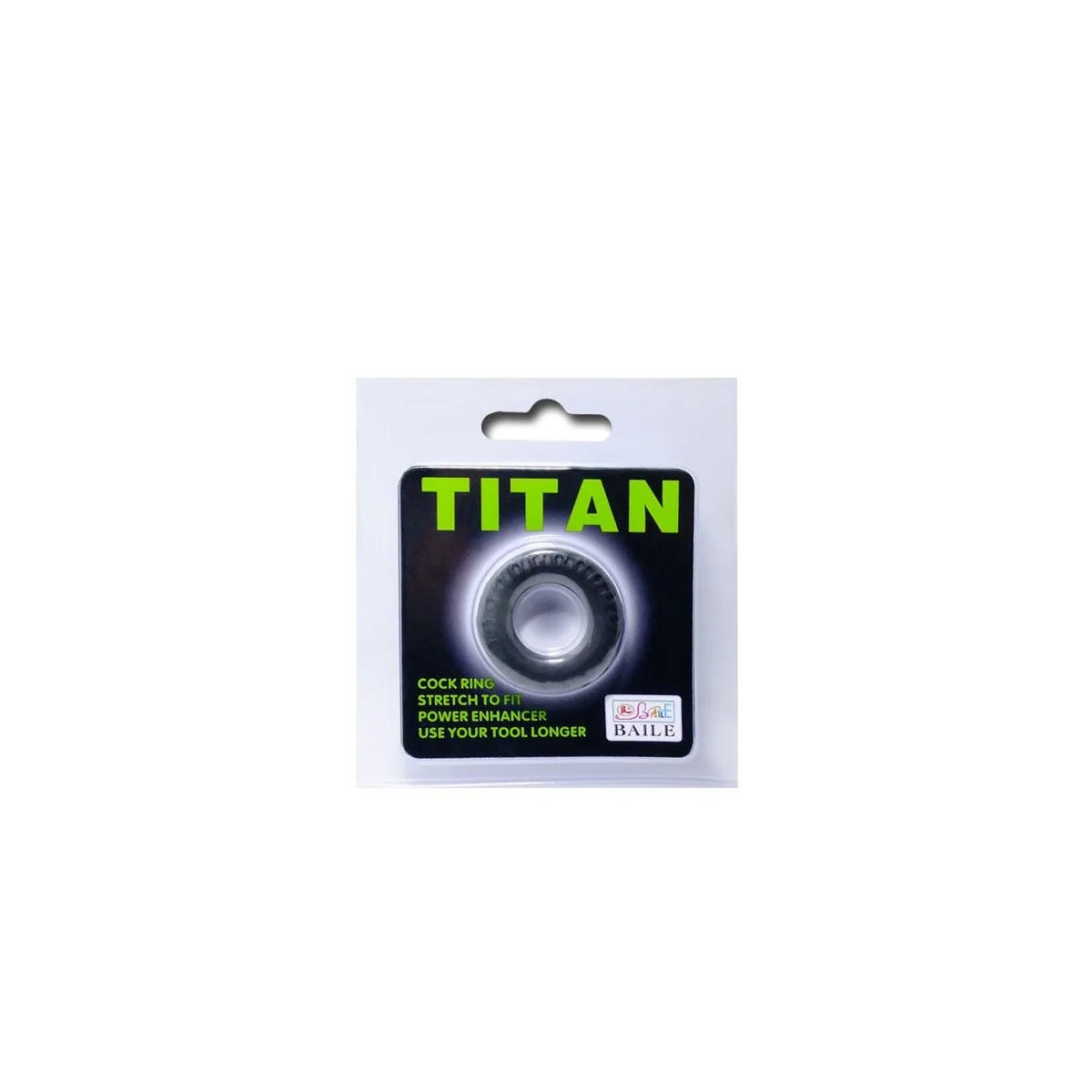 Titan Cockring Schwarz Grün 2 cm von Baile For Him kaufen | Fesselliebe
