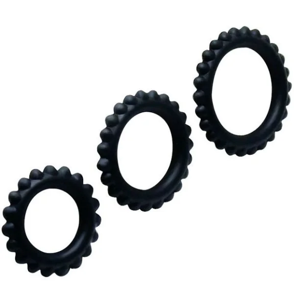 Titan Set 3stk Cockring Schwarz 2.8 + 2.4 + 1.9 cm von Baile For Him kaufen | Fesselliebe