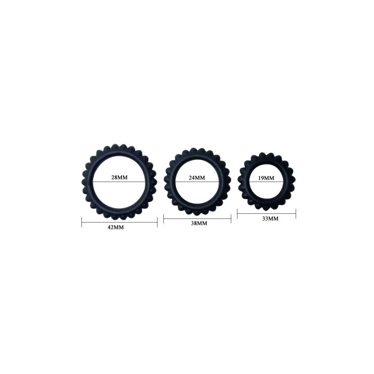 Titan Set 3stk Cockring Schwarz 2.8 + 2.4 + 1.9 cm von Baile For Him kaufen | Fesselliebe