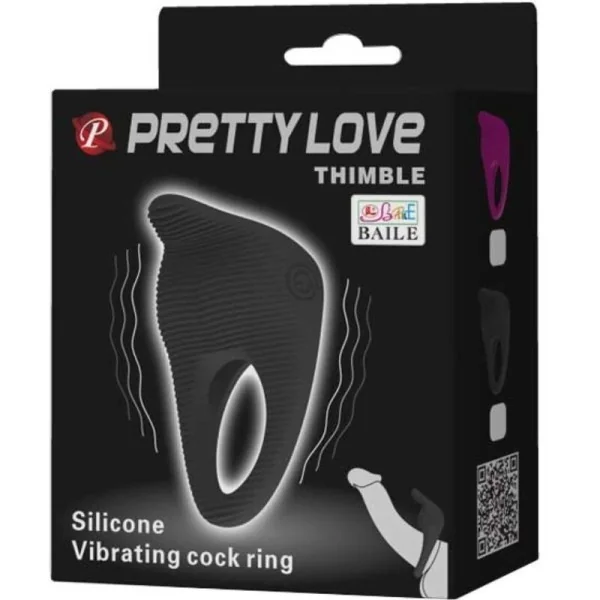 Thimble Vibratorring Schwarz von Pretty Love Male kaufen | Fesselliebe