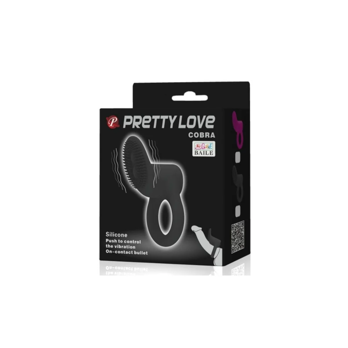 Cobra Vibratorring Schwarz von Pretty Love Male kaufen | Fesselliebe