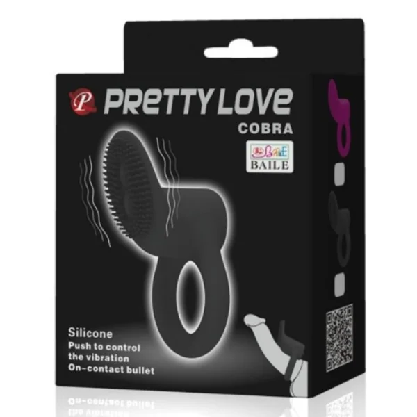 Cobra Vibratorring Schwarz von Pretty Love Male kaufen | Fesselliebe
