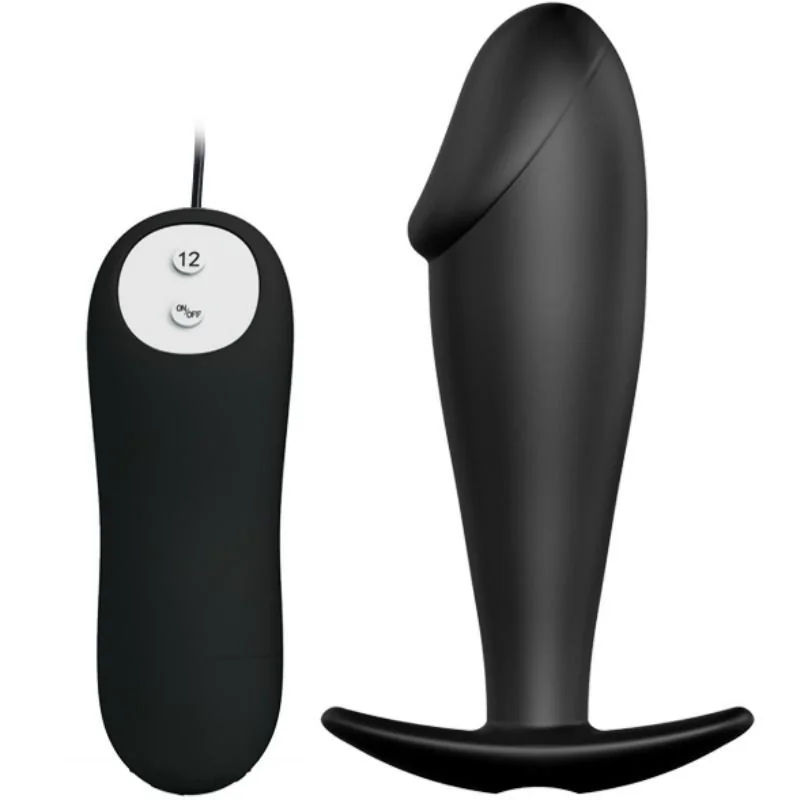 Silikon Anal Plug Penis Form und 12 Vibrationsmodi Schwarz von Pretty Love Bottom kaufen | Fesselliebe