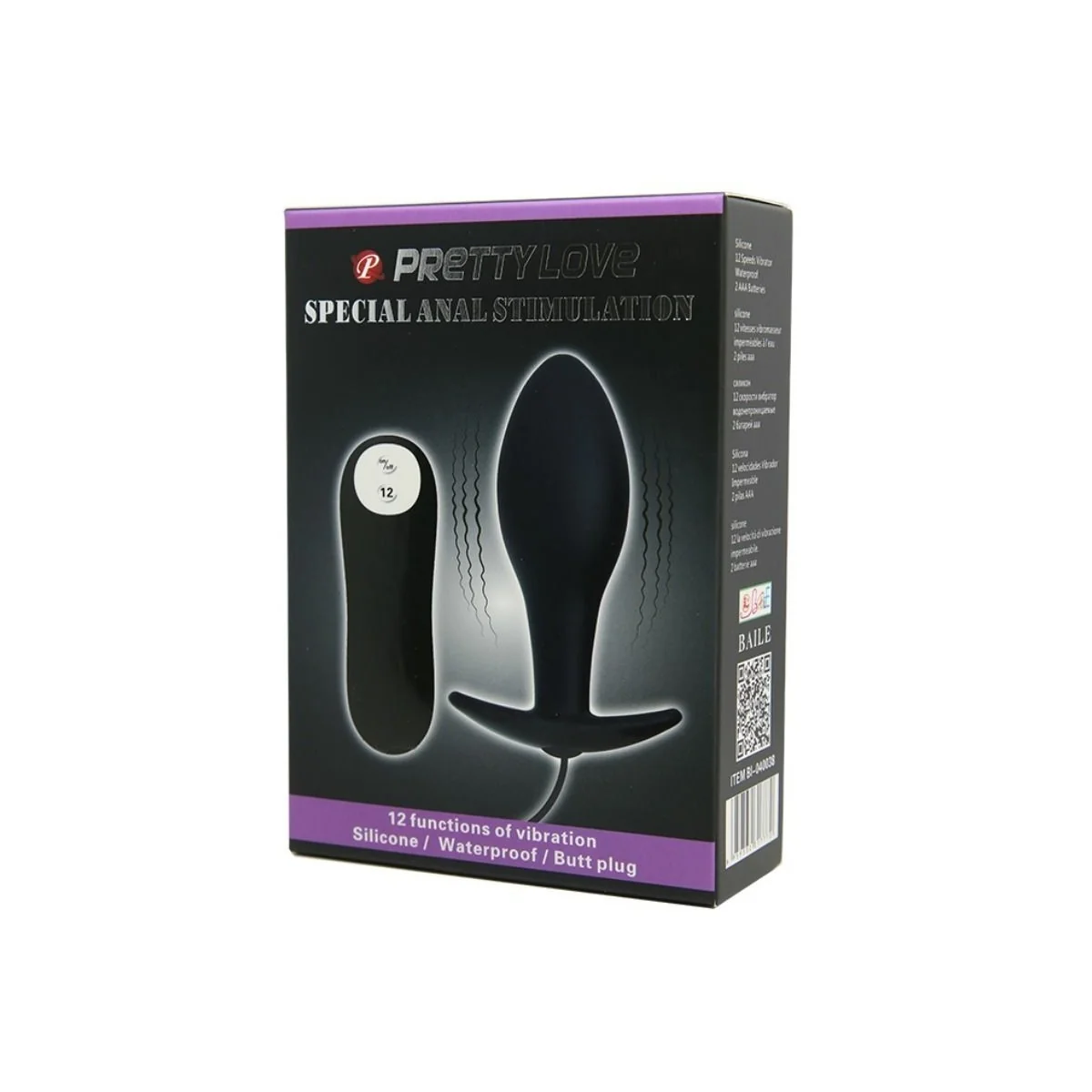 Anal Plug Ankerform Silikon 12 Vibrationsmodi Schwarz von Pretty Love Bottom kaufen | Fesselliebe