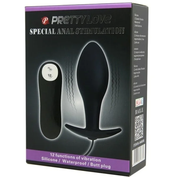 Anal Plug Ankerform Silikon 12 Vibrationsmodi Schwarz von Pretty Love Bottom kaufen | Fesselliebe