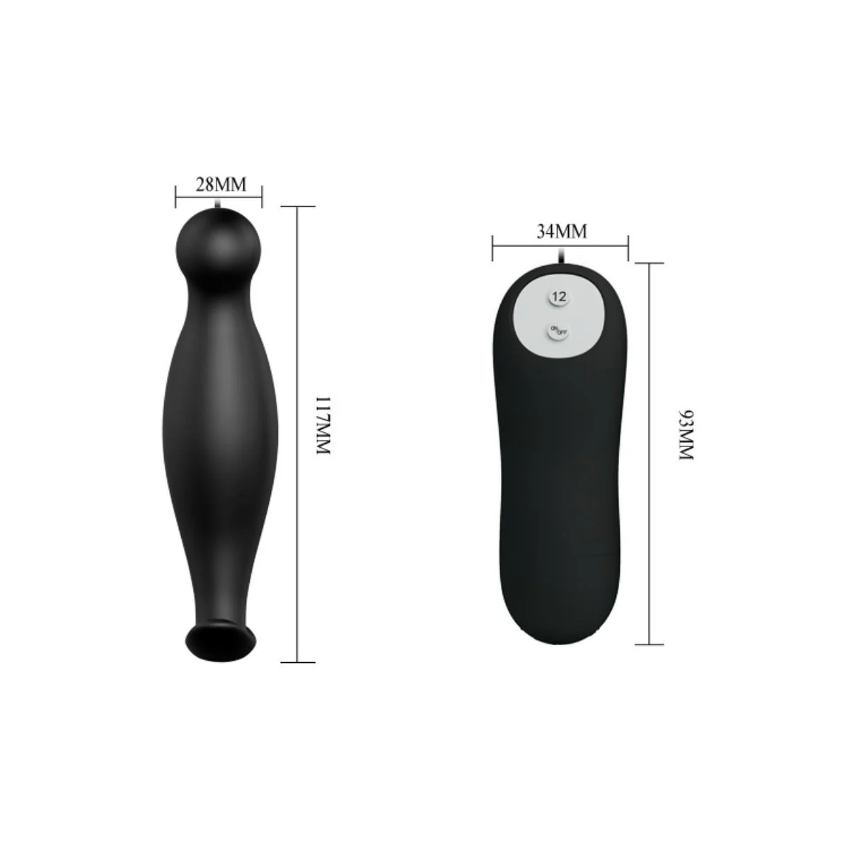 Silikon Analplug 12 Vibrationsmodi Schwarz von Pretty Love kaufen | Fesselliebe