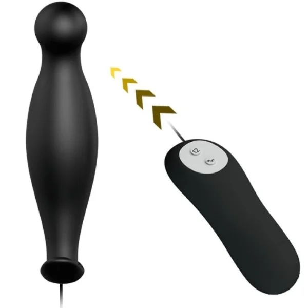 Silikon Analplug 12 Vibrationsmodi Schwarz von Pretty Love kaufen | Fesselliebe