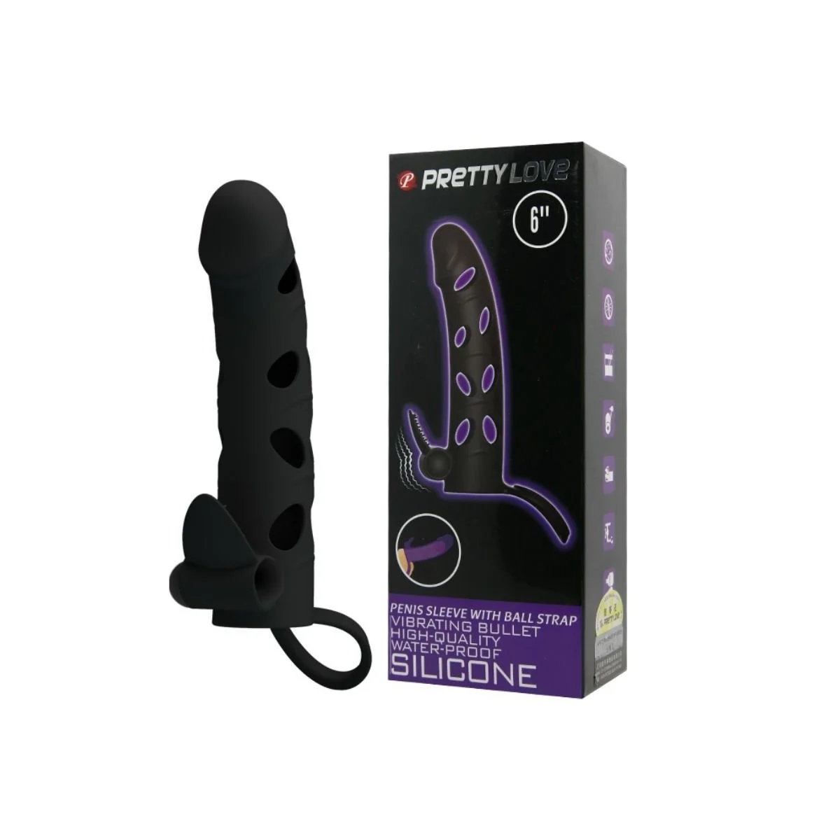 Silikonhülle mit Vibration 15.2 cm von Pretty Love Male kaufen | Fesselliebe