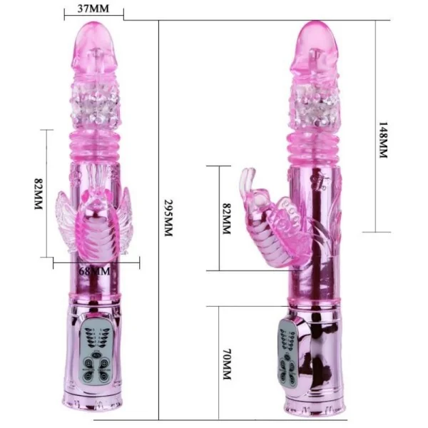 wiederaufladbarer Vibrator mit Rotation und Pochenden Schmetterlingsstimulator von Baile Rotations kaufen | Fesselliebe