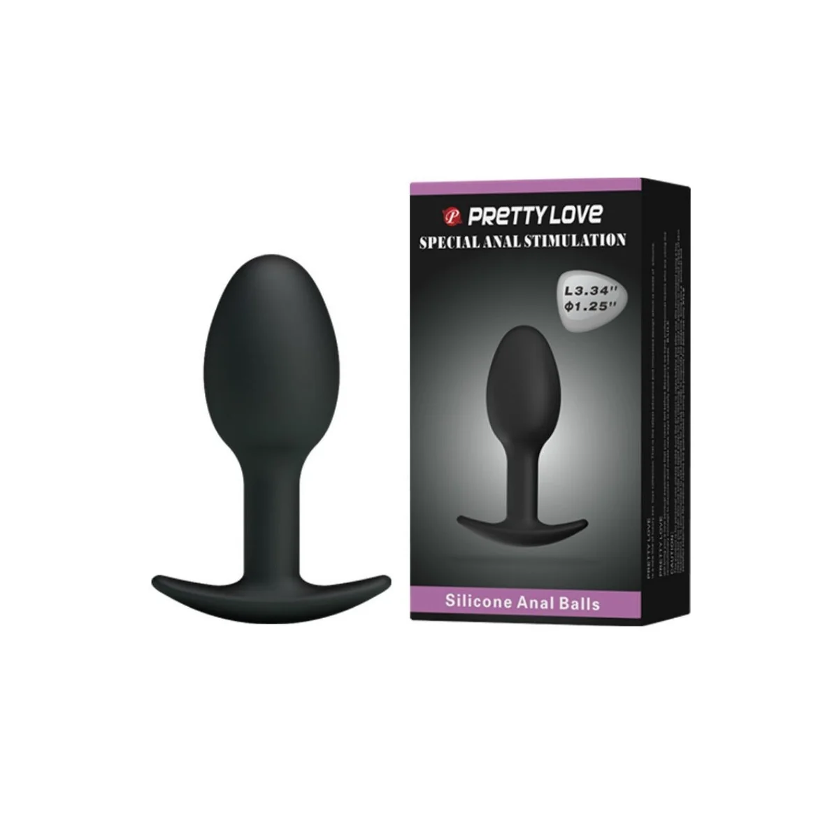 Silikon Analplug 6.5 cm Schwarz von Pretty Love Bottom kaufen | Fesselliebe