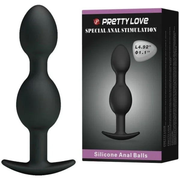 Silikon Analkugeln 12.5 cm Schwarz von Pretty Love Bottom kaufen | Fesselliebe