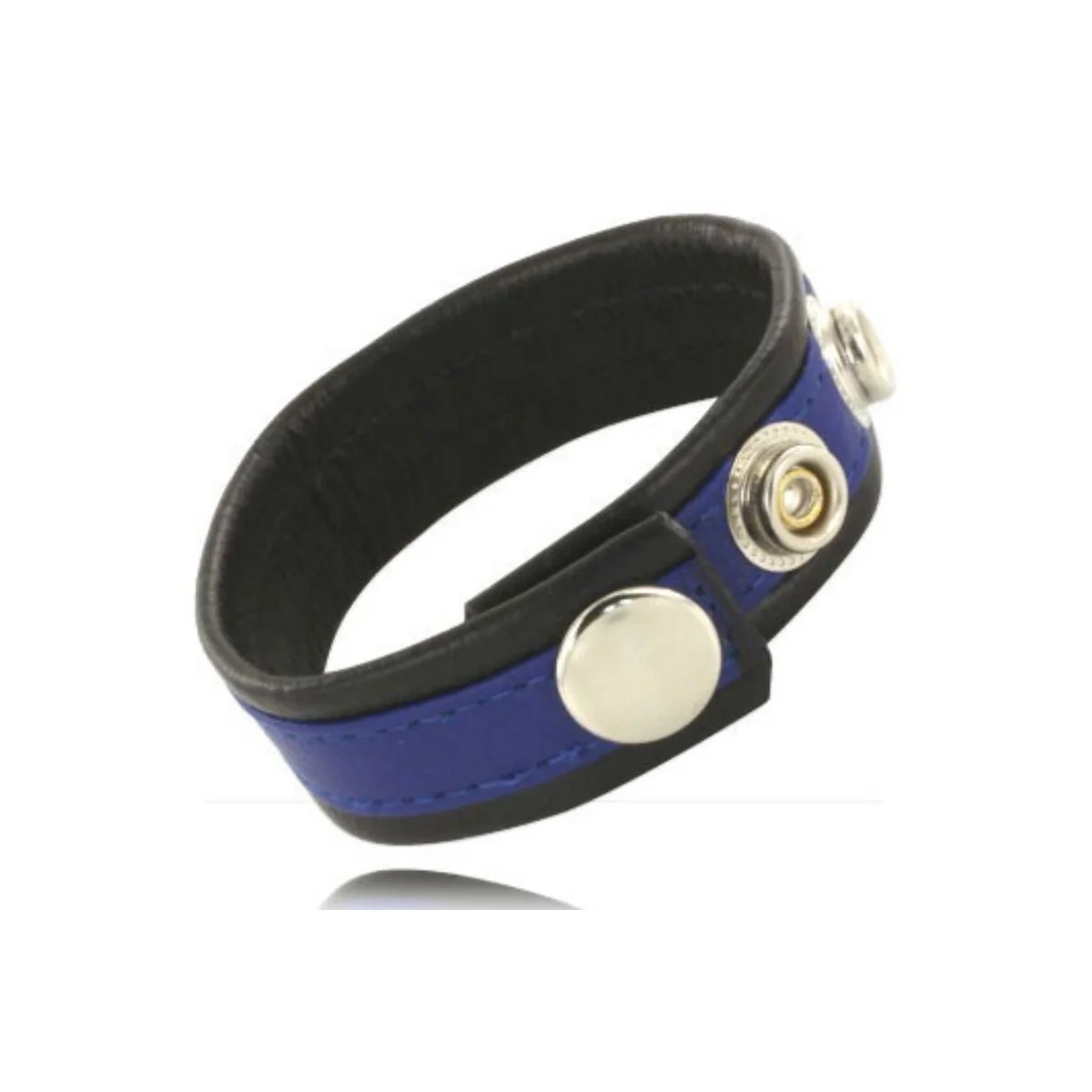 Verstellbarer Ledergurt für Penis Blau-Schwarz von Leather Body kaufen | Fesselliebe