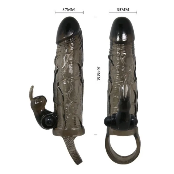 Brave Man Penisabdeckung mit Kaninchen Schwarz 16.5 cm von Baile For Him kaufen | Fesselliebe