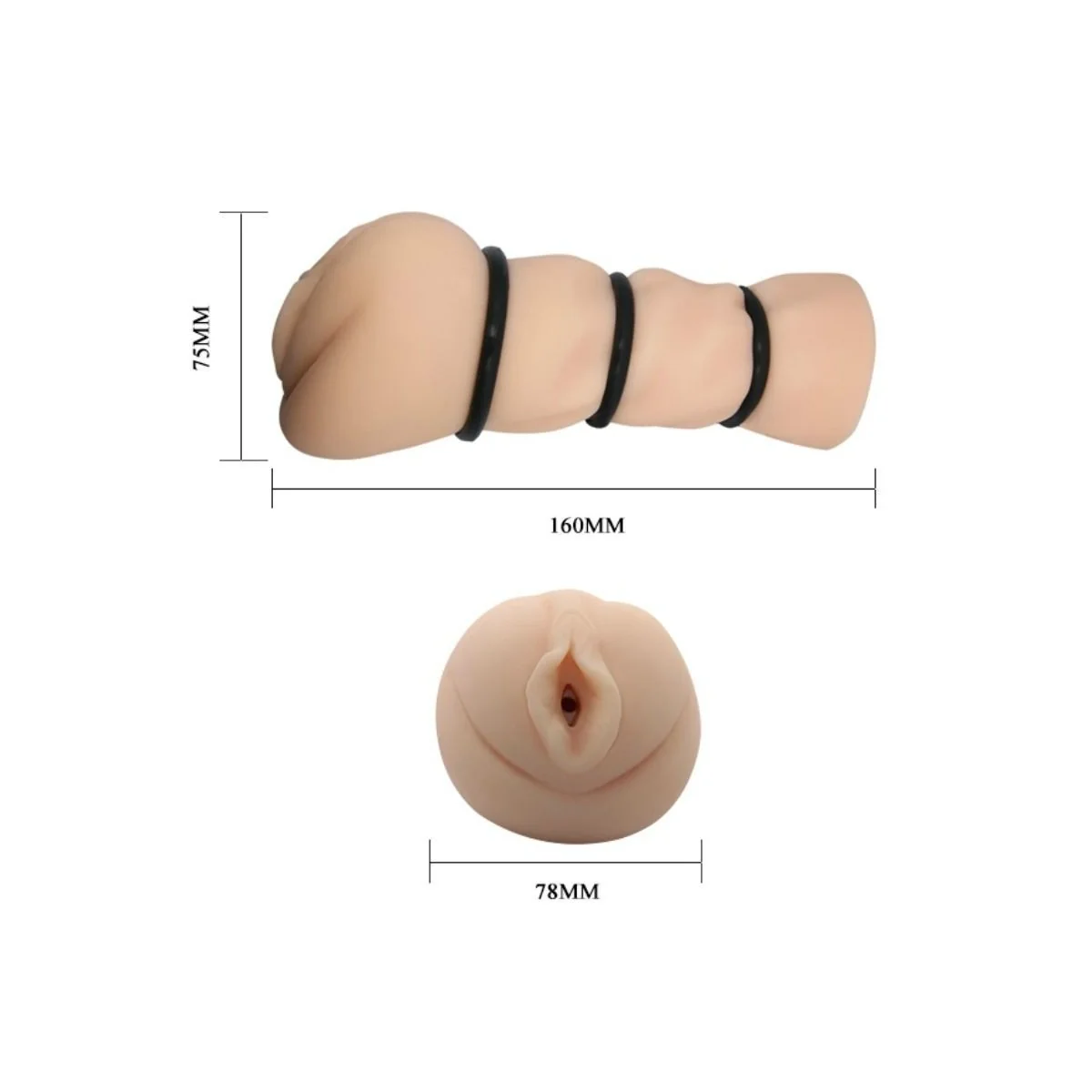 Vagina Masturbator mit Ringen von Crazy Bull kaufen | Fesselliebe