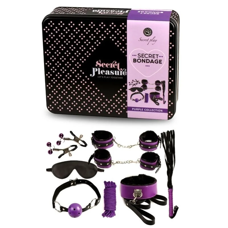 Bdsm Set 8pcs Purble / Black. von Secretplay 100% Fetish kaufen | Fesselliebe 2