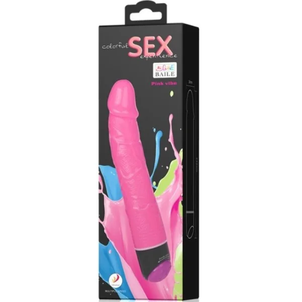 Bunter Sex realistischer Vibrator Rosa 23 cm von Baile kaufen | Fesselliebe