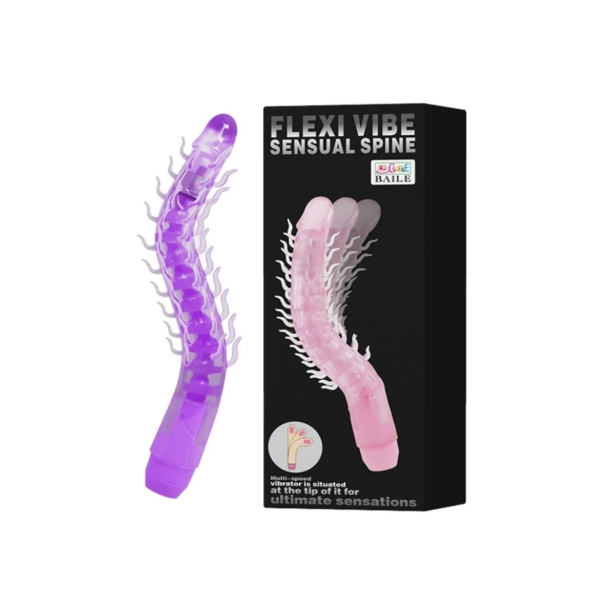Flexi Vibe Sensual Spine Biegbarer Vibrierdildo Flieder 23.5 cm von Baile kaufen | Fesselliebe