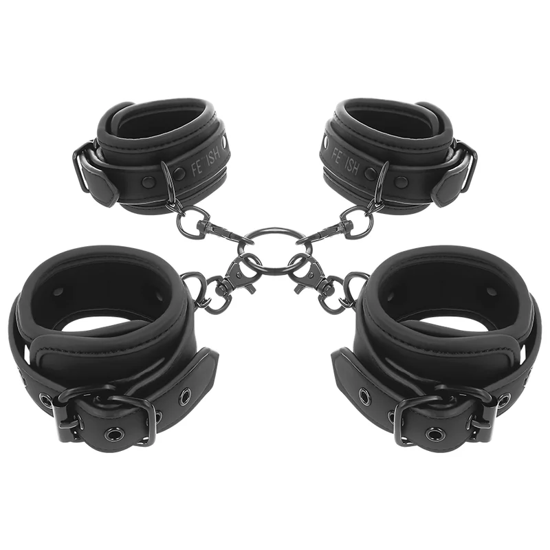 Hand- und Knöchel-Handschellen-Set mit Noprene-Futter von Fetish Submissive Bondage kaufen | Fesselliebe