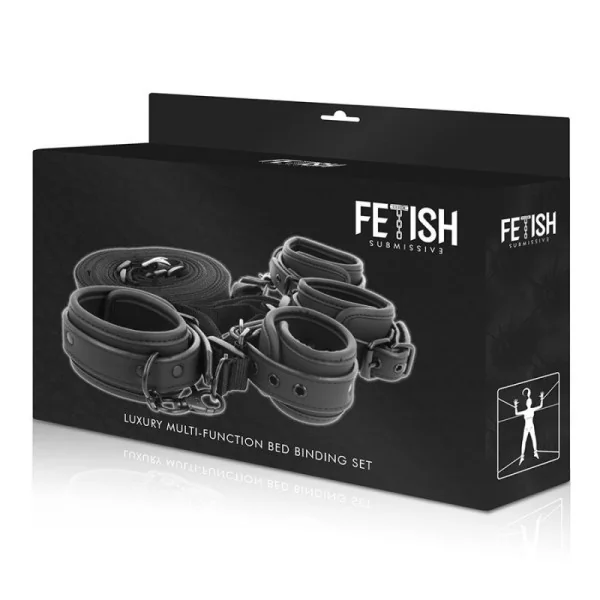Set aus Handschellen und Krawatten mit Noprene-Futter von Fetish Submissive Bondage kaufen | Fesselliebe