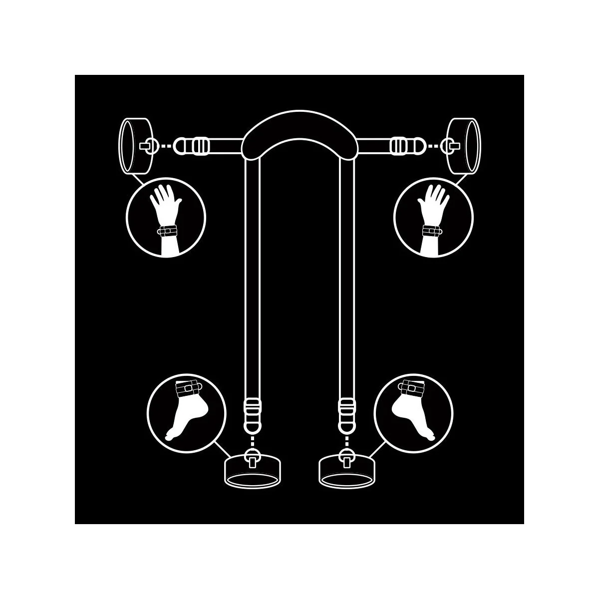 Meisterposition mit 4 Noprene-Gefüttert Handschellen von Fetish Submissive Bondage kaufen | Fesselliebe