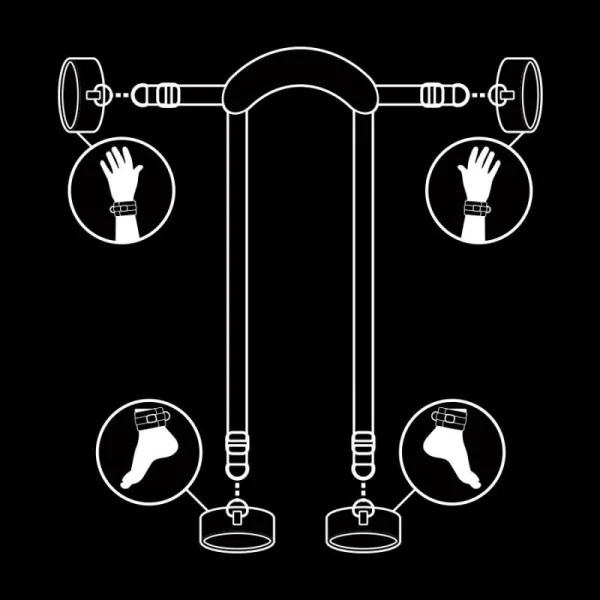 Meisterposition mit 4 Noprene-Gefüttert Handschellen von Fetish Submissive Bondage kaufen | Fesselliebe