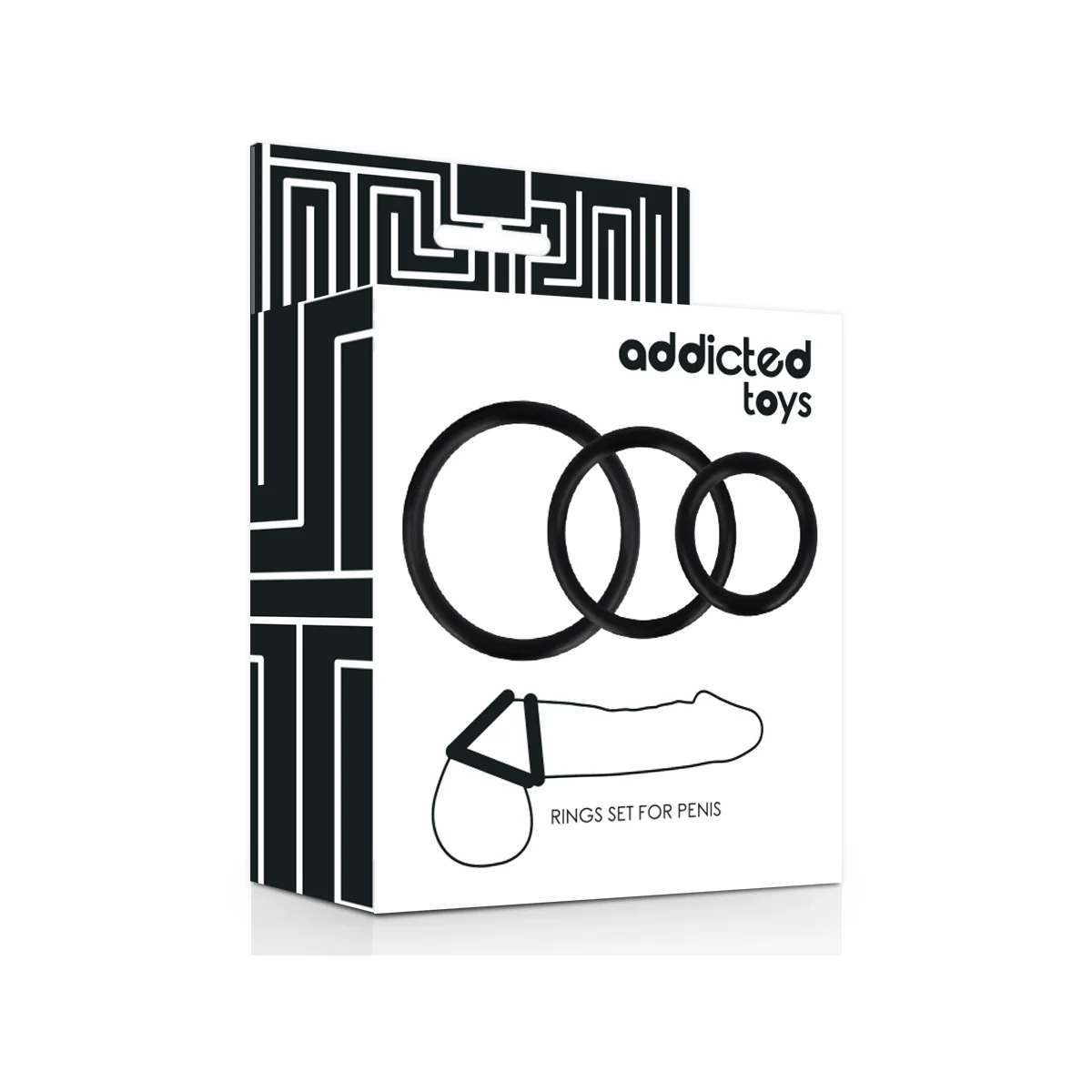 Ringset für Penis Schwarz von Addicted Toys kaufen | Fesselliebe