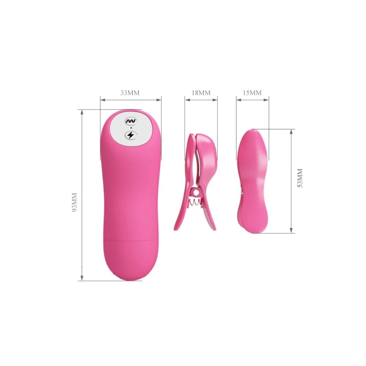 Romantische Wellenpizzen mit Vibration und Fuchsiaelektroschock von Baile Stimulating kaufen | Fesselliebe