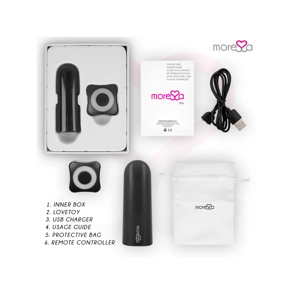 Nix Vibrator mit Fernbedienung Schwarz von Moressa kaufen | Fesselliebe