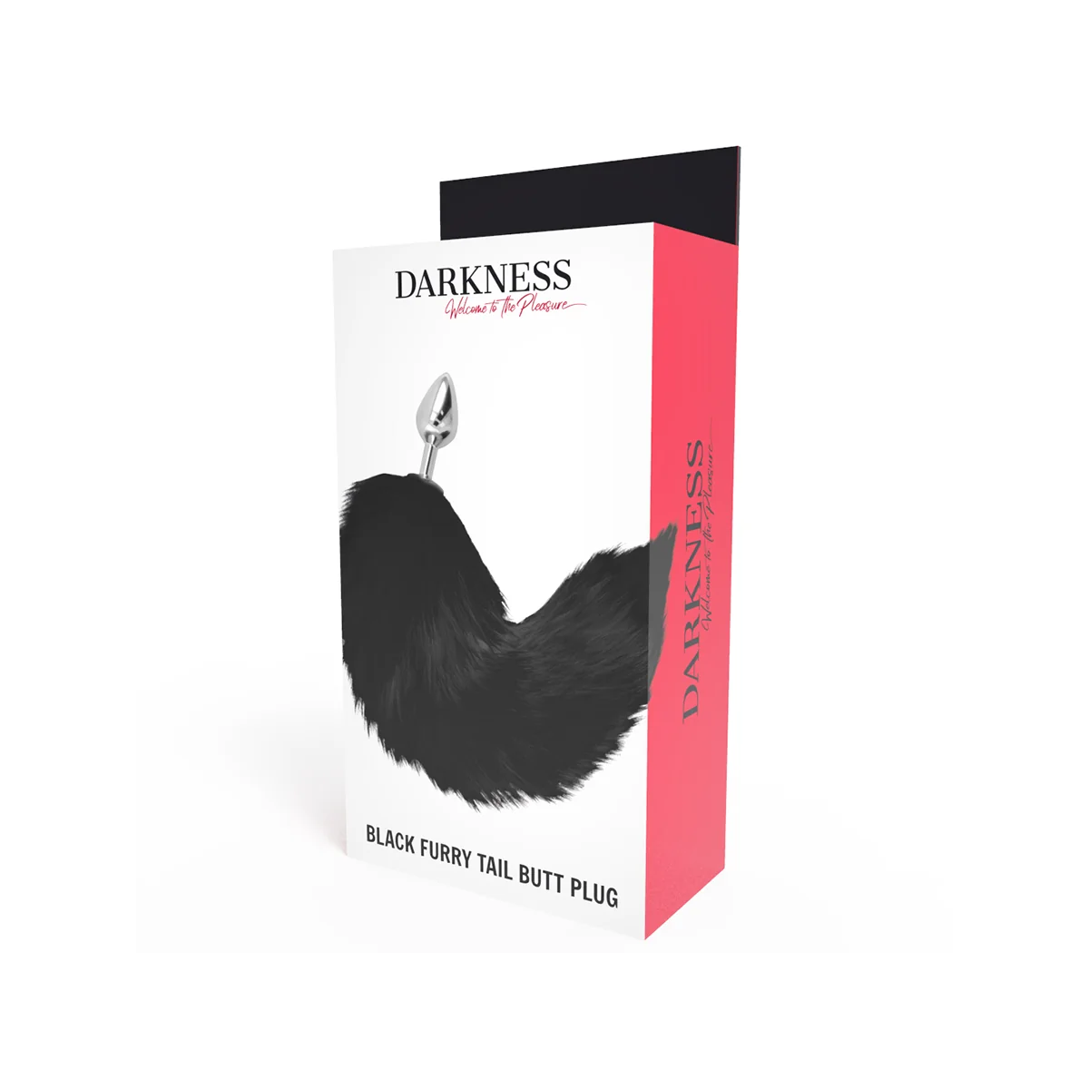 Silberner Analplug 8 cm mit Schwarzem Schwanz von Darkness Anal kaufen | Fesselliebe