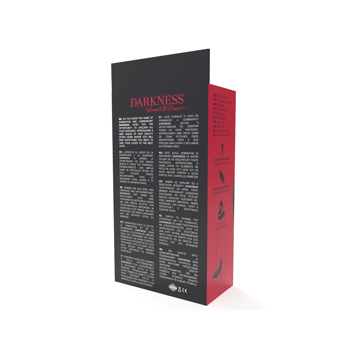 Silberner Analplug 8 cm mit Schwarzem Schwanz von Darkness Anal kaufen | Fesselliebe