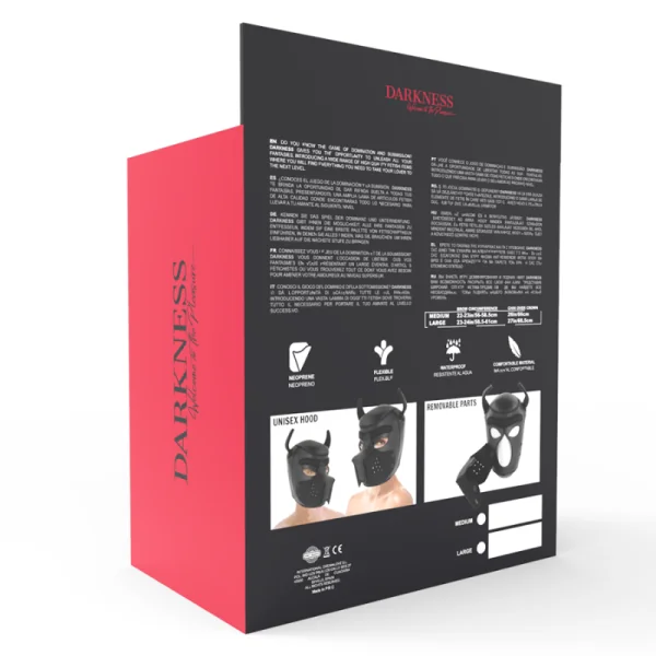 Neopren-Hundemaske mit Abnehmbarer Maule M von Darkness Bondage kaufen | Fesselliebe