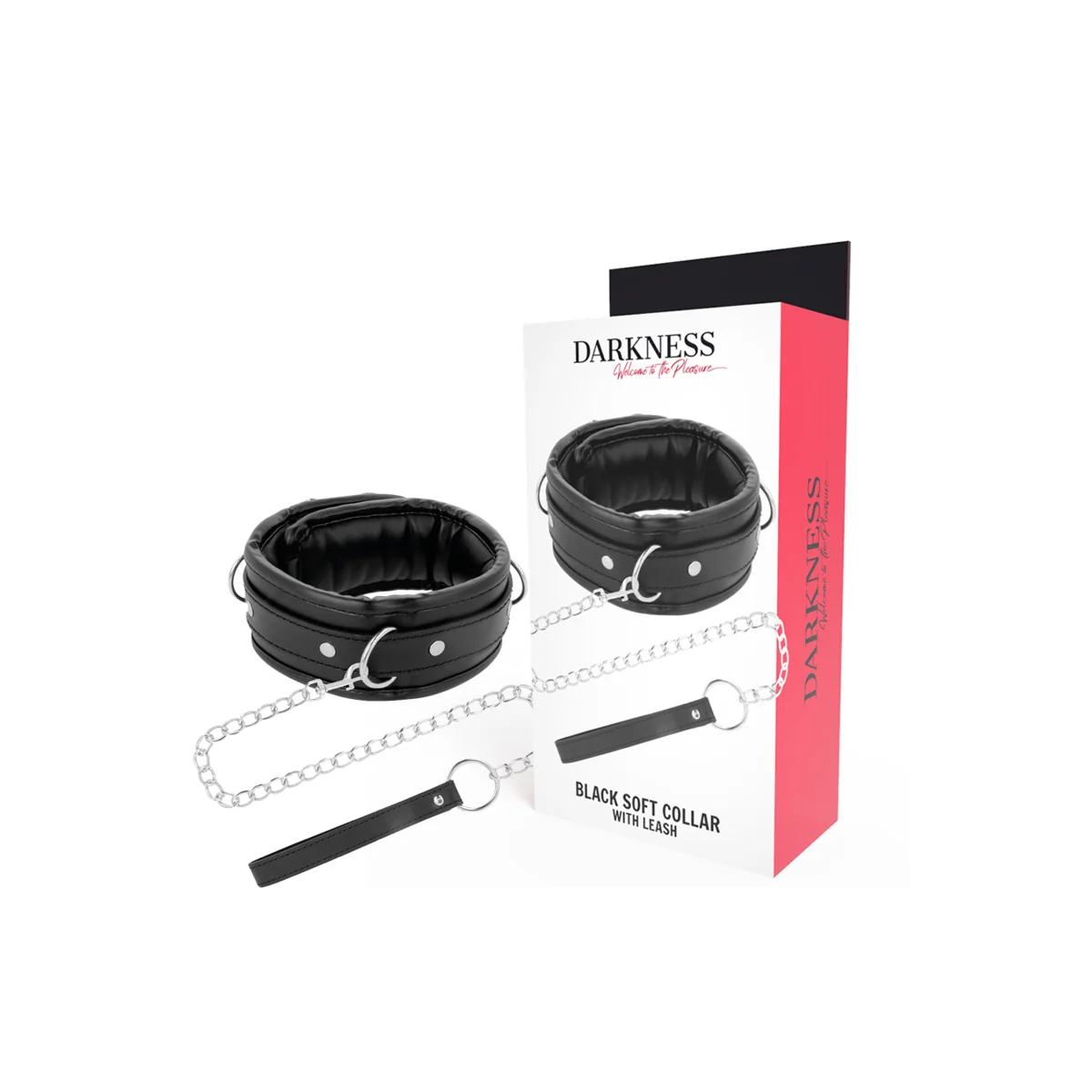 Weiche Leder-Halskette mit Kette von Darkness Bondage kaufen | Fesselliebe