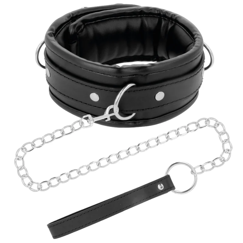 Weiche Leder-Halskette mit Kette von Darkness Bondage kaufen | Fesselliebe 2
