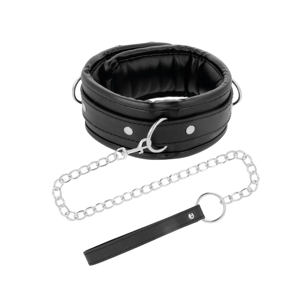 Weiche Leder-Halskette mit Kette von Darkness Bondage kaufen | Fesselliebe