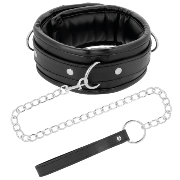 Weiche Leder-Halskette mit Kette von Darkness Bondage kaufen | Fesselliebe