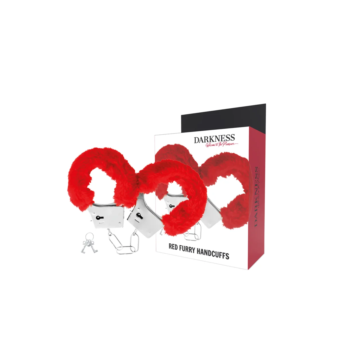 Handschellen aus Metall mit Rotem Gefüttert von Darkness Bondage kaufen | Fesselliebe