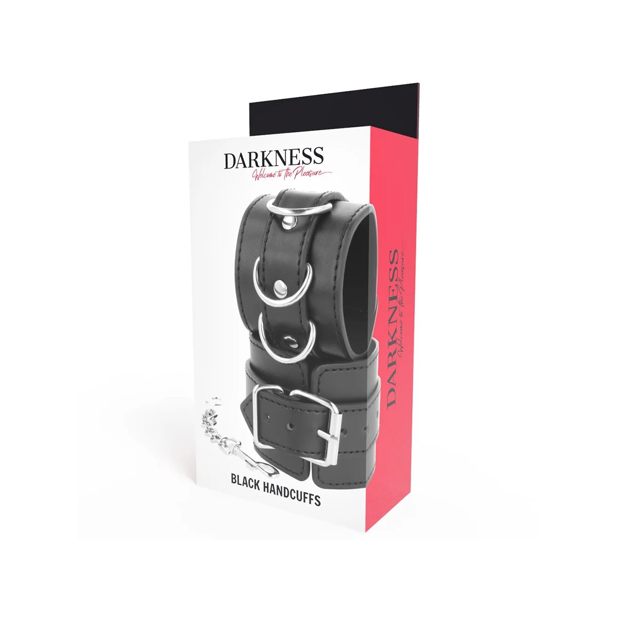 Schwarze Handschellen von Darkness Bondage kaufen | Fesselliebe