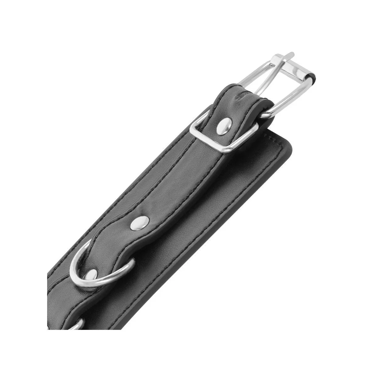 Schwarze Verstellbare Leder-Knöchel-Handschellen von Darkness Bondage kaufen | Fesselliebe