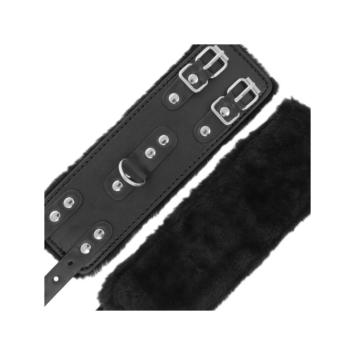 Schwarze, Verstellbare Lederhandschellen mit Futter von Darkness Bondage kaufen | Fesselliebe